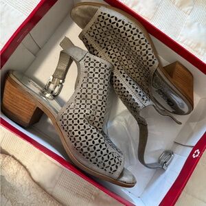Carlos Santana Gray Perforated Ankle Booties